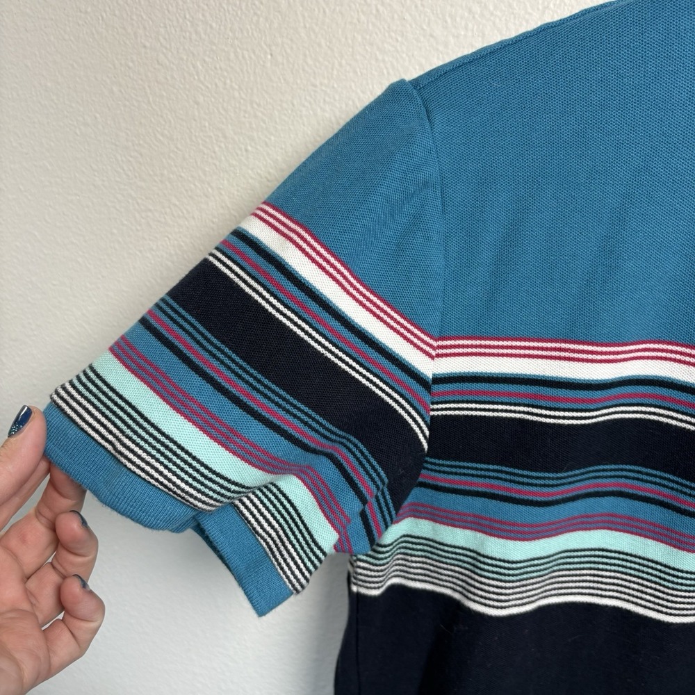Original Penguin Kids S Blue Polo Shirt Preppy Stripe Cotton - Picture 4 of 9